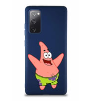 Samsung Galaxy S20 FE Soft Premier Kapak Patrick Yıldız Tasarımlı Silikon Kılıf - Lacivert (Şeffaf)
