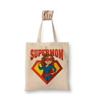 Supermom Süperanne Anneler Günü 08 Beyaz Bez Çanta Uzun Saplı Alışveriş Çantası Plaj Çantası