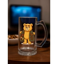 Bira bardağı - Teddy (Beyaz-Altın)