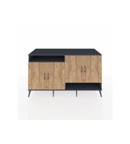 Kronos Konsol 6 Raflı 4 Kapaklı 176x59x99 Antrasit-Çam/Antrasit