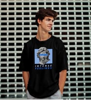 Özel Tasarım Oversize Siyah Tshirt (AG875)