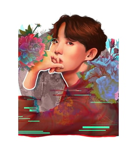 Hobi X Glitch Tablo Ahşap Poster Dekoratif Kod4209