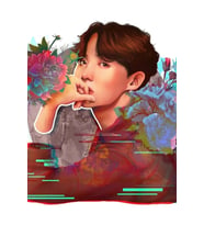 Hobi X Glitch Tablo Ahşap Poster Dekoratif Kod4209