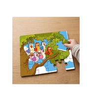 Dalda Renkli Kuşlar Tasarımlı 24 Parça Ahşap Çocuk Puzzle MPK0471
