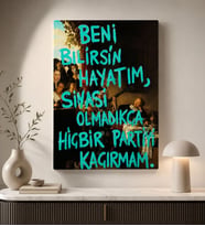 BK Gift Vintage Klasik Sanat Esprili Sözlü Dekoratif Kanvas Tablo - 25