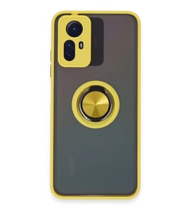 Redmi Note 12S Kılıf Montreal Yüzüklü Silikon Kapak - Sarı