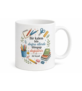 Kırtasiyeci Temalı Özel Baskılı Kupa Bardak Hediye Porselen Mug