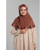 Taba Pratik Hazır Geçmeli Tesettür Eşarp Sandy Renkli Desenli Fileli 2401_33