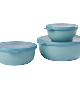 Mepal - Cirqula Çok Amaçlı Kase Seti, 3 Parça, Yuvarlak, Nordic Green – 350, 750 Ve 1250 Ml – Saklam (Çok Renkli)