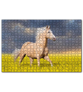 Cakapuzzle oprak Rengi At Çiçekler Arasında Koşarken Görsel  Puzzle Yapboz MDF (Ahşap) (120 Parça)