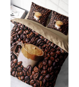 Nevresim Takımı %100 Doğal Pamuk Çift Kişilik 3d Digital Night Coffee