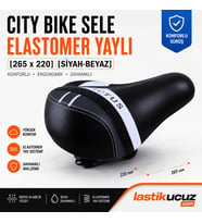 RECTUS City Bike Elastomer Yaylı Bisiklet Selesi 265x220 mm Siyah-Beyaz Ergonomik Konforlu Sele