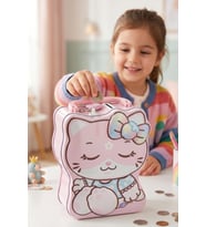 ŞİRİN METAL HELLO KİTY KUMBARA KİLİT  KORUMALI (Pudra Pembe)