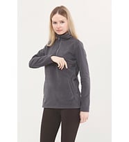 Luvmabelly MYRA4551 Fermuarlı Emzirme Polar -Füme