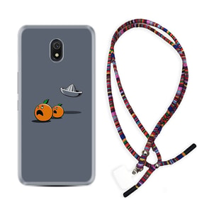 Xiaomi Redmi 8A 8 Pro 9C 9T 10C 11T Pro Kılıf Boyun Asklı Rasta Silikon Orange Escape 1374