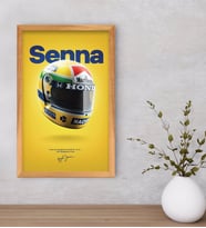 BK Gift F1 Senna Tasarımlı Dekoratif Retro Ahşap Çerçeveli Tablo-1
