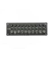 10 ANAHTARLI İZOLELİ YATAY SWITCH PANEL / TEKNE ve KARAVAN SİGORTA PANELİ / ELEKTRİK KUMANDA PANELİ 