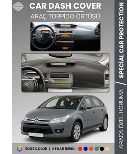 CITROEN C4 (2004-2009) Torpido Örtüsü Ön Göğüs Torpido Koruma Tam Uyum Çatlamayı Önler Kolay Montaj