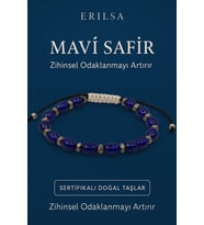 Sertifikalı Mavi Safir Taşı Bileklik – Zihinsel Odaklanma ve Netlik Sağlayan Taş (Çok Renkli)