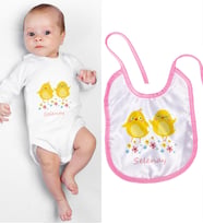 eJOYA Kişiye Özel Zıbın Ve Önlük Bebek Hediye Seti 110113 (Pembe)