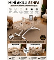 Akıllı Sehpa Mini Juppo Üst Tabla Mdf Oval Köşe Alt Ayak Beyaz