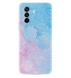 Huawei Nova Y70 Y90 Nova 9 SE  Kılıf Desemli Silikon Pink Blue Abstract 1385