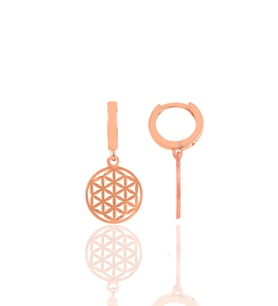 Söğütlü Silver Gümüş rose yaşam çiçeği küpe