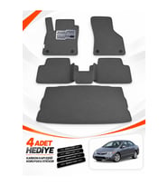 e-biz HONDA CİVİC-FD6-SEDAN (2006-2011) Uyumlu EVA Oto Paspas Bagaj Paspası Dahil Koyu Gri