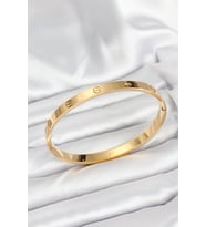 316L Çelik Gold Renk 65 mm Kadın Kelepçe Bileklik 5886 - SSSSSS6328-8124