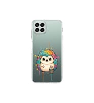 Samsung Galaxy M33 ile Uyumlu Splash Kirpi Tasarımlı Şeffaf Silikon Kılıf