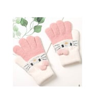 Yumuşacık Yün Örgu Eldiven Hello Kitty 3-8 Yaş (Pembe-Beyaz)