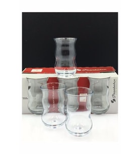 Paşabahçe 42981 Çiftebelli Çay Bardağı 6 Lı (Renksiz)