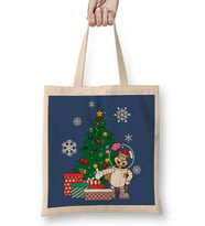 Sandy Cheeks Around The Christmas Tree Spongebob Bez Çanta Uzun Saplı