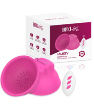 PRIME TOYS Ruby Şarjlı Uzaktan Kumandalı Meme Ucu Masajı Tırtıklı 2 in 1 Göğüs Uyarıcı Vibratör