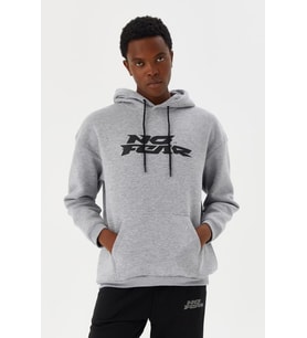 No Fear Erkek Sweatshirt Kapüşonlu Gri Melanj M500271
