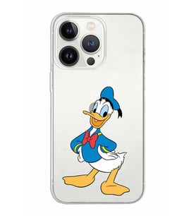 Apple iPhone 13 Pro Uyumlu Kapak Donald Duck Tasarımlı Şeffaf Silikon Kılıf