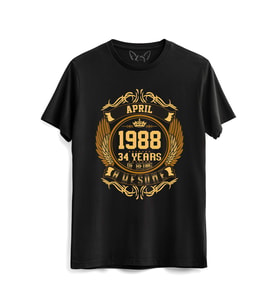 Vintage Gold Awesome Series April 1988 Siyah Tshirt