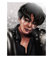 Jungkook 'yarı Gerçekçi' Tablo Ahşap Poster Dekoratif Kod1914