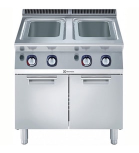 Electrolux Professional Endüstriyel 2 Hazneli Gazlı Makarna Pişirici, 2x24,5 Lt, Enerji Kontrol İle Hassas Güç Ayarı, Dolaplı, Derinlik 730 Mm - 800 Mm E7PCGH2KF0