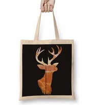 Deer Silhouette Bez Çanta Uzun Saplı