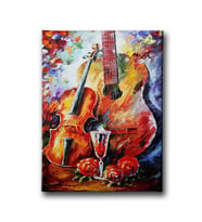 Gitar -Çello Yağlı Boya Kanvas Tablo DMD114