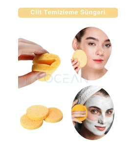 Yüz Temizleme Süngeri 6 Adet Sarı Sünger