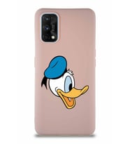 Realme 7 Pro Soft Premier Kapak Donald Duck-F Tasarımlı Silikon Kılıf - Pudra (Şeffaf)