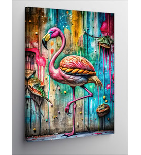 Kanvas Tablo Flamingo
