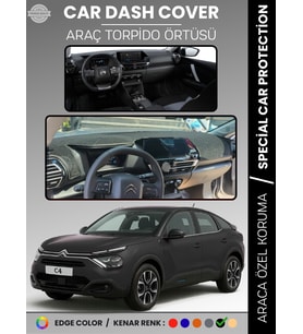 CITROEN C4 (2020-2025) Torpido Örtüsü Ön Göğüs Koruma Araca Özel Çatlamayı Önler Kaymaz Kolay Montaj