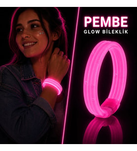 Pembe Kalın Glow Bileklik – Kırılarak Yanan Parti ve Festival Bilekliği