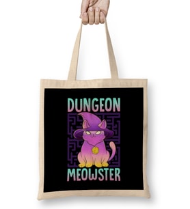 Dungeon Meowster Tabletop Gamer Bez Çanta Uzun Saplı