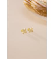 925 Ayar Gümüş Gold Kaplama Minik zirkon Taşlı Kelebek Küpe