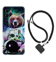 Vivo Y15S Y32 Y33S Y51 Y53S Kılıf Boyun Askılı Silikon Astronot Panda 1755
