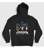 Presmono Unisex Siyah Big Three Novak Rafael Roger Tenis Kapüşonlu Sweatshirt 451991tt